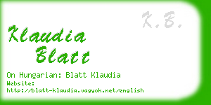 klaudia blatt business card